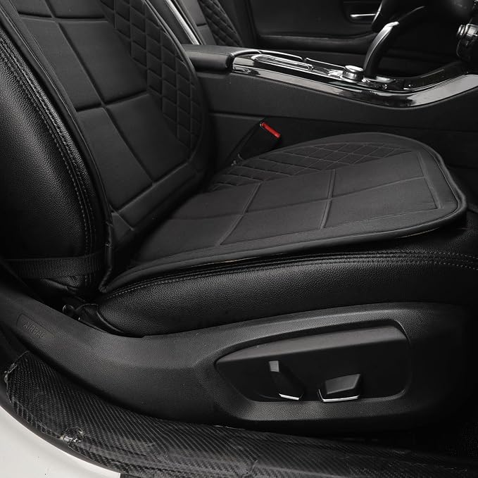 Car Seat Cushions, Car Seat Cover Foldable Portable Seat Cover | Comfortable Breathable Car Seat Cushion for Back and Seat Cushions with Bottom Anti Slip Silicon(1 Pack/Black) - Image 2