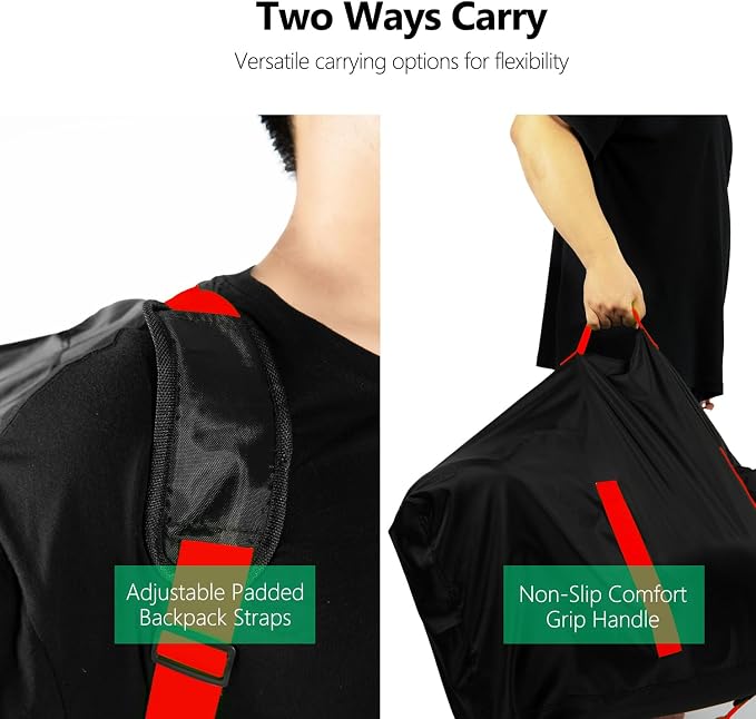 elaia Large Waterproof Car Seat Travel Bag for Airplane with Red Straps | Large capacity waterproof car seat travel bag for airplane with straps. Foldable, durable carseat bag for air travel - Image 4