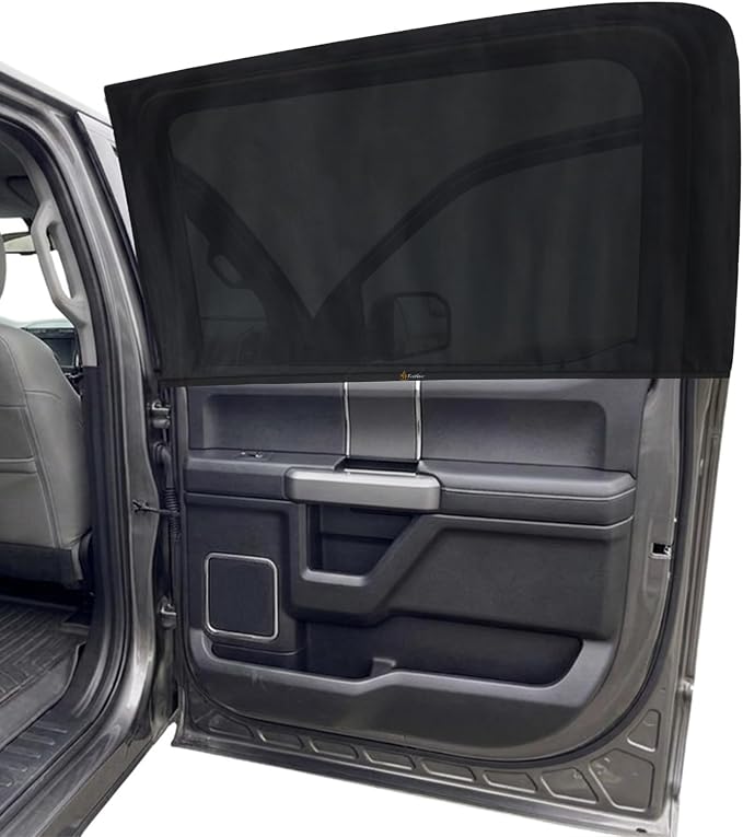 EcoNour Car Window Screen for Ford F-150 (2015–2020) 2 Pack | Mesh Camping Window Covers | 100% Protection from UV | Baby Safe Privacy Blackout Window | Car Accessories by EcoNour