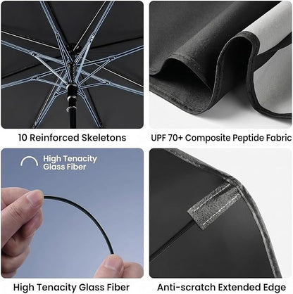 Car Windshield Sun Shade Umbrella, Universal Fit Mid-Large Sedan SUV | 57 x 31" Car Sun Visor, Foldable UV Heat Blocking Auto Sunshade with Rearview Mirror Cutout, Cute Eyes Series - Image 4