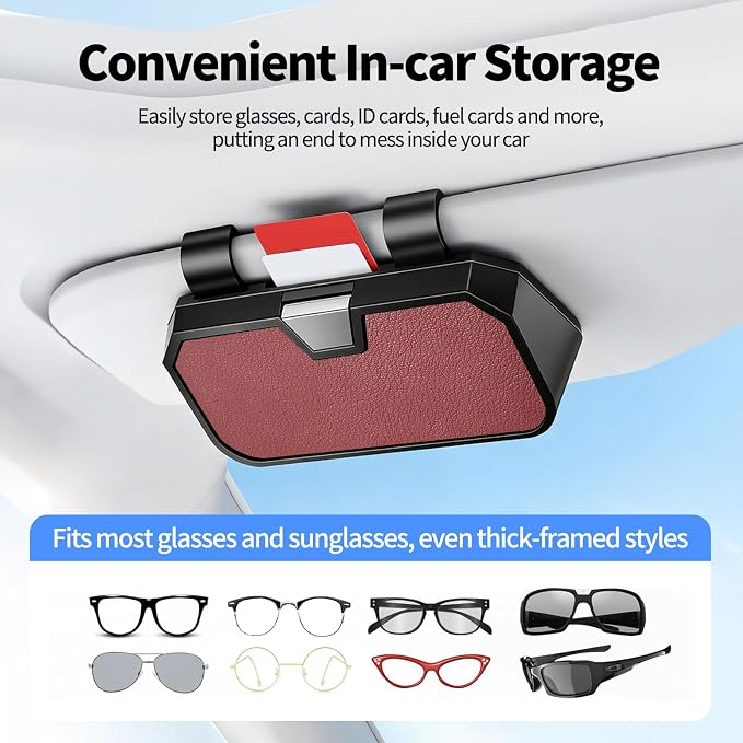 Sunglasses Holder for Car Visor Leather Eyeglasses Organizer Case for BMW X3 X5 X7 X1 3 4 2 5 Series Accessories - Image 5
