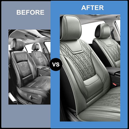 for Subaru Crosstrek 2016-2026 Car Seat Covers, Full Set, Gray | Luxury Full Coverage Leather Seat Protectors, Waterproof Breathable, Non-Slip, Easy to Install, Airbag Compatible, All-Season - Image 5