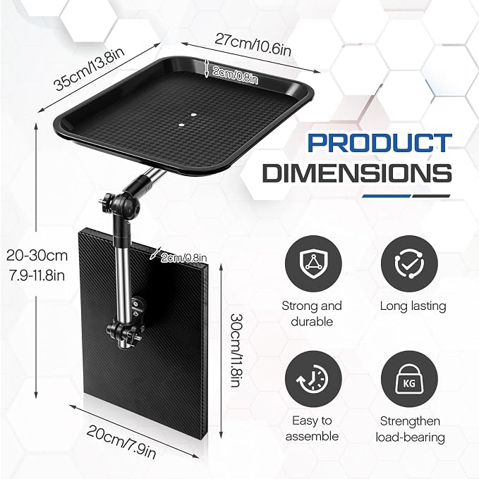 BBTO Car Seat Gap Tray Table, Stable Foldable Auto Backseat Food Desk, Multifunctional Adjustable Travel Tray for Eating Drink and Writing Laptop Work, Car Organizer for Commuters Family - Image 2
