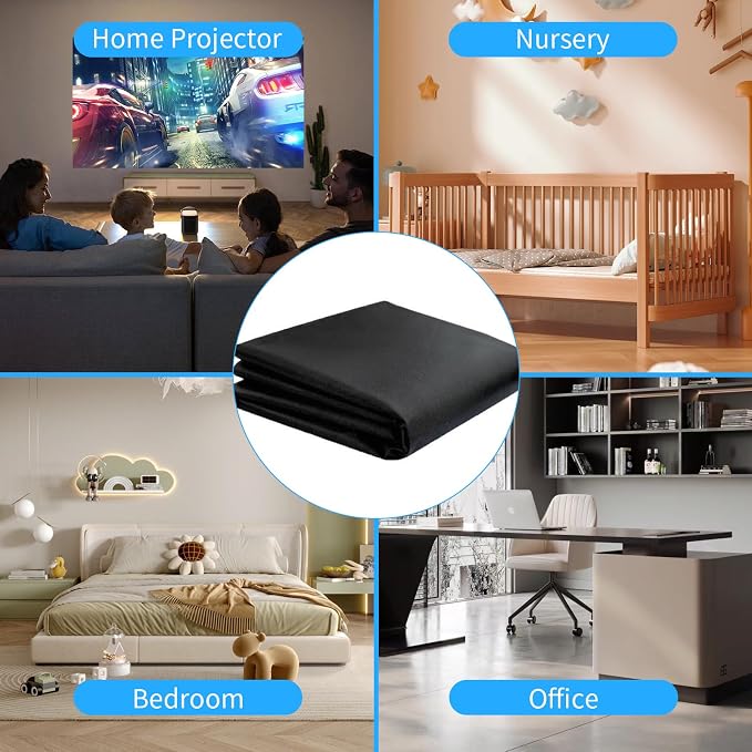 Magnetic Blackout Window Cover, 100% Blackout Shades for Bedroom No Drill Black Out Window Blind Temporary Shades for Nursery Removable Black Out Curtains for RV, Media Room 57x79 inch - Image 7