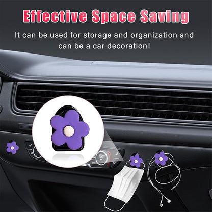 Augeny 8 PCS Car Seat Headrest Hook, Auto Seat Hook Hanger Storage Organizer, Adhesive Hooks for Purse Coat Umbrella Grocery Bag, Universal Interior Accessories for All Vehicles (Purple) - Image 4