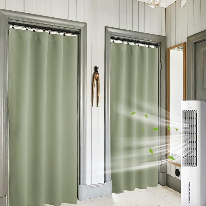 RYB HOME Blackout Curtains for Bedroom Living Dining Room 84 inches Long | Privacy Protection,Thermal Insulated,Sunlignt Heat Blocking,Drapes for Nursery Rental Room,W42 x L84,Sage Green,2 Panels by RYBHOME