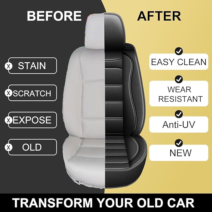 Car Seat Covers Fit for Nissan Rogue 2021-2025 2026, Custom Fit | Fit for Rogue SV/S/SL/Platinum Full Set Waterproof Leather Seat Protectors Airbag Compatible Easy to Install - Black, 5 Seats - Image 5