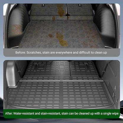xipoqix 7&8 Seats Cargo Mat Compatible with 2018-2024 Chevy Traverse | Backrest Mat TPE Cargo Liner Trunk Liner Replacement for 2018-2024 Chevy Traverse Accessories (Trunk Mat+Backrest Mats) - Image 3