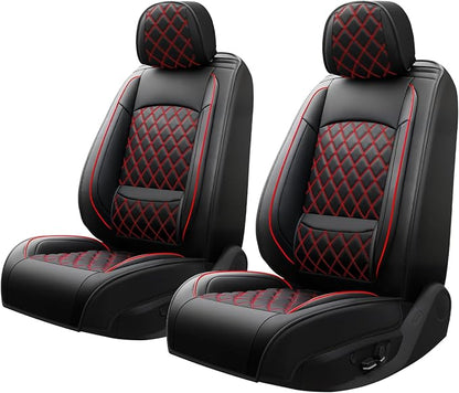 Seat Covers Fit for GMC Sierra 1500/2500/3500 HD 2007-2025,Premium Leather, Waterproof, All-Weather, Airbag Compatible, Breathable, Only 2 Front seat Covers, Redline - Image 8