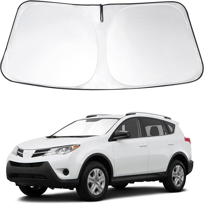 Windshield Sun Shade Sunshade for 2013-2017 2018 Toyota RAV4 | Full covered for windshield, Foldable & Durable, Block UV Rays, Reduce Heat, Easy to install, Keeps Car Cooler by LHFLIVE