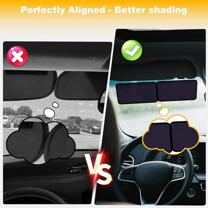 XCBYT Static Cling Car Window Sahdes for Driver Side Window, 2-Pack | Block glare from different angles at any time. Clean the glass before to ensure a secure bond. See-through view - Image 7