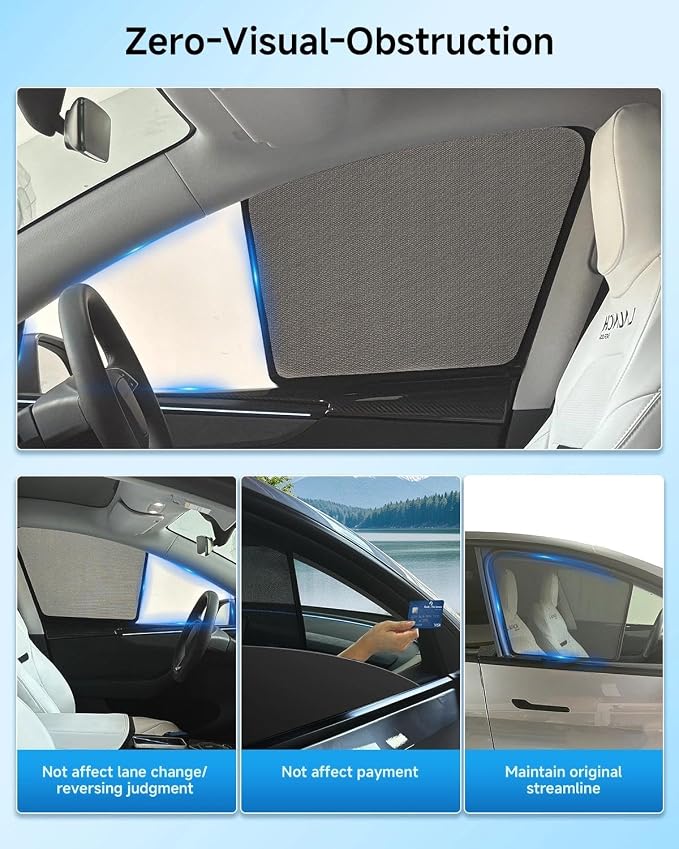 Car Window Shade for Mazda CX5 2017-2023, 4 Pack Magnetic Mesh Sun Shades for Front & Rear Windows, UV Glare Protection & Baby Car Shade for Napping Camping Breastfeeding - Image 4