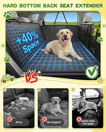 Victoper Dog Car Seat Cover, 600D Heavy Dute Car Seat Cover for Dogs Pets,100% Waterproof Anti-Scratch Nonslip Dog Hammock for Cars, Hard Bottom Seat Covers Protector for Sedan SUV Truck PU Leather - Image 2