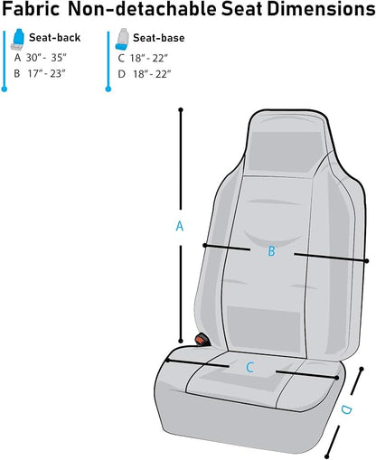 FH Group FH-FB302114 All Purpose Flat Cloth Car Seat Covers Beige/Black Color with F11306 Vinyl Floor Mats, Beige/Black Color - Fit Most Car, Truck, SUV, or Van - Image 4