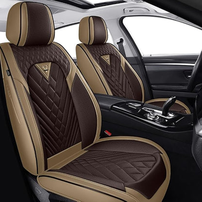 Fit for Toyota GR86 Seat Covers 2022-2026,Premium Leather, 360° Full Protection, Thick Padding & Memory Foam, Waterproof & Stain-Resistant Car Seat Cover Front Set (2 Seat,Brown&Beige) by Unknown
