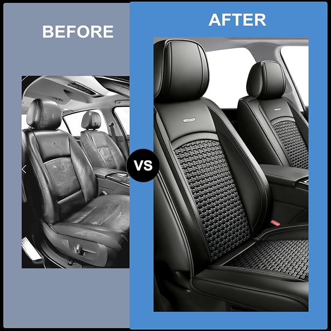Fit Venza Car Seat Covers for Toyota Venza 2009-2020, Summer Ice Silk Breathable, Waterproof, All-Weather Automotive Seat Cushion Protector, Airbag Compatible (5 Seats, Black) - Image 6