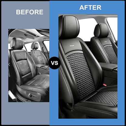 Fit Camry Car Seat Covers for Toyota Camry 2012-2026, Summer Ice Silk Breathable, Waterproof, All-Weather Automotive Seat Cushion Protector, Airbag Compatible (5 Seats, Black) - Image 6