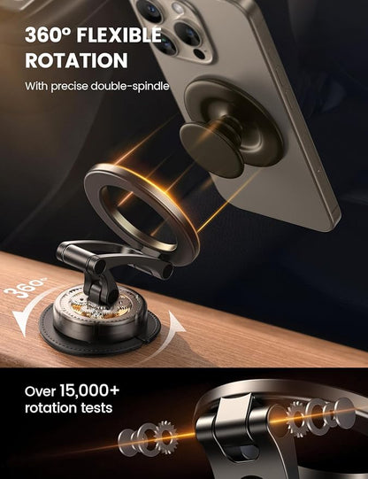 Lamicall for MagSafe Car Mount All-Metal Magnetic Phone Holder for Your Car | Flexible Three-axis Cell Phone Car Mount Dashboard with N55 Strong Magnets for iPhone 17 16 15 14 Pro Max Plus Mini - Image 3