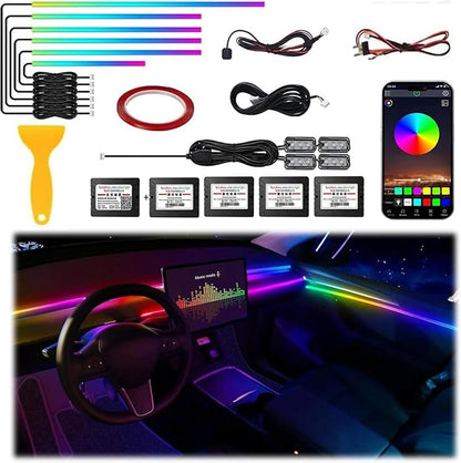 Acrylic Interior Car LED Strip Light, Dreamcolor 10-in-1 RGB Ambient Lighting with APP, 16 Million Colors 175in 600LED Music Sync Lights for Night Driving, Home, Camping & Gift Decor by LED-UTRIGG