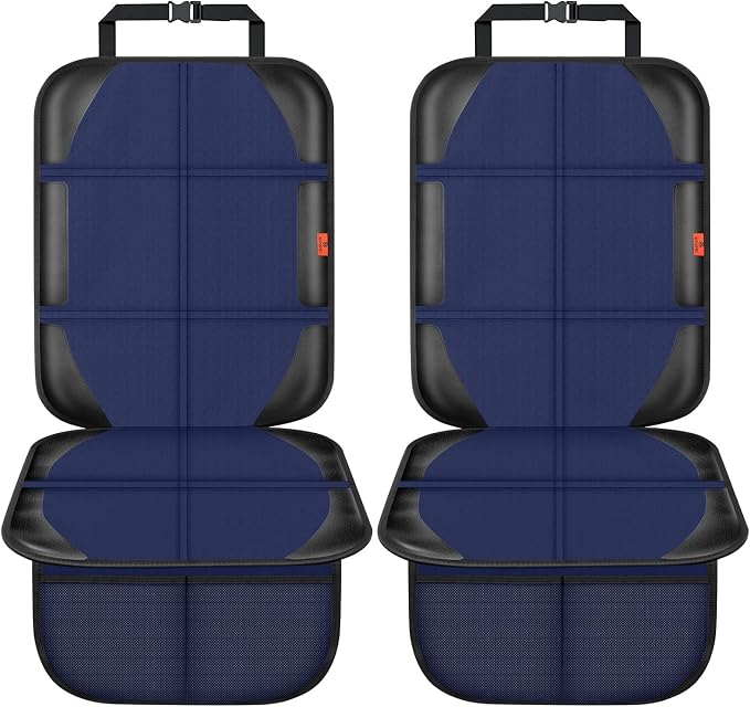 XHYANG Car Seat Protector,2 Pack Automotive Seat Protectors Baby Carseat Pad Waterproof & Durable 600D Fabric for Child Baby Car Seat Mat Vehicle Pet Cover 2 Storage Pockets (Blue) - Image 2