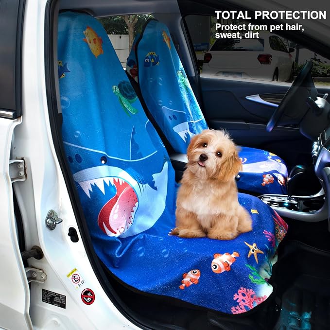 Waterproof Sweating Car Seat Cover for Post Gym Workout, Running, Swimming, Beach and Hiking, Universal Fit Non-Slip Bucket Seat Protector for Cars SUV Trucks, Machine Washable (Ocean) - Image 5