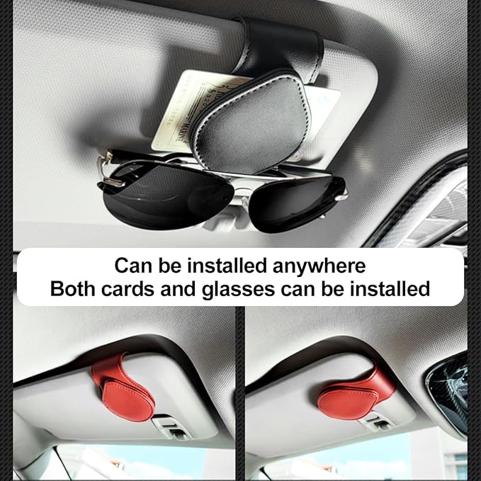 Mandark 2PCS Magnetic Sunglass Holder for Car Visor, Leather Vehicle Eyeglass Hanger Clip, Automotive Interior Ticket Card Glasses Organizer Clamp Accessories, Universal Fit (Brown) - Image 5