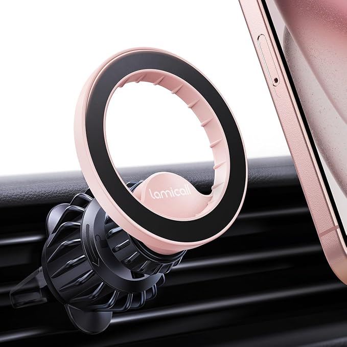Lamicall for MagSafe Car Mount Vent 20 Super Magnets Accessories for iPhone | Magnetic Phone Holders for Your Car HandsFree Car Phone Holder Mount Air for Women Men Gift fit iPhone 17 16 15 Pro Max Pink by Lamicall