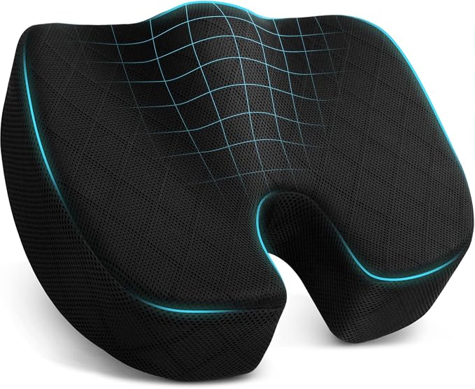 Seat Cushion, Office Chair Cushions, Car Seat Cushion, Non-Slip Sciatica & Back Coccyx Tailbone Pain Relief Chair Pad for Computer Desk, Wheelchair, Driving (Black, X-Large) | for Car Seat, Airplane, Desk Chair - Sciatica & Hip & Coccyx Pain Relief Cus... by TushGuardSeatCushonsPillows