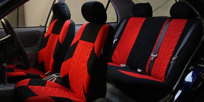 FH Group Full Set Travel Master Car Seat Covers, Airbag and Split Rear Car Seat Cover Universal Fit Interior Accessories for Cars Trucks SUV, Automotive Seat Covers, Red - Image 2