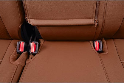 EKR Car Rogue Seat Covers 2014-2020(No Sport),Leatherette Full Set | Custom Fit for Nissan Rogue(Not for Sport) S/SV/SL 2014-2020,Faux Leather(Brown) - Image 2