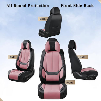 Coverado Car Seat Covers, Seat Covers for Cars, Waterproof Leather Auto Seat Protectors, Leather Car Seat Cushion, Car Interiors Accessories Universal Fit for Most Cars - Image 3