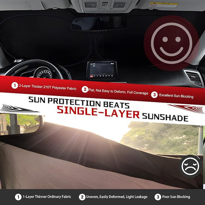 Windshield Sun Shade for 2014-2019 Toyota Highlander SUV Foldable Sun Sunshade for Car Front Window Blocks UV Rays and Heat Automotive Interior Protector Custom Fit Accessories - Image 5
