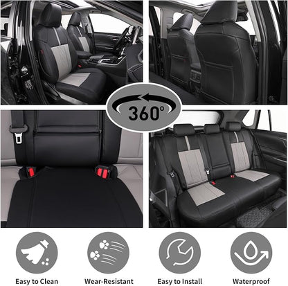 EKR Rav4 Seat Covers Custom Fit for Toyota Rav4 (Hybrid) SE/XSE 2026, Car Seat Cover Full Set for SUV,Factory-Style Upgrade, Easy-Wipe Protection,Faux Leather(Black+Light Gray) - Image 3