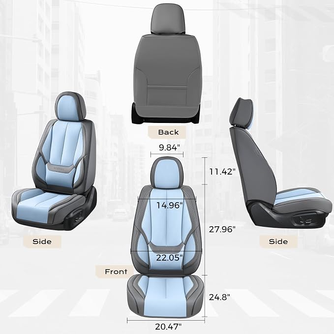 Coverado Car Seat Covers, Seat Covers for Cars, Waterproof Leather Auto Seat Protectors, Leather Car Seat Cushion, Car Interiors Accessories Universal Fit for Most Cars - Image 4