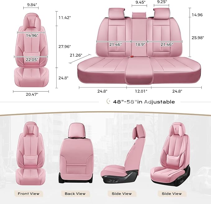 Coverado Car Seat Covers, Seat Covers for Cars, Waterproof Leather Auto Seat Protectors, Leather Car Seat Cushion, Car Interiors Accessories Universal Fit for Most Cars - Image 4