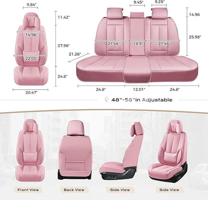 Coverado Car Seat Covers, Seat Covers for Cars, Waterproof Leather Auto Seat Protectors, Leather Car Seat Cushion, Car Interiors Accessories Universal Fit for Most Cars - Image 4