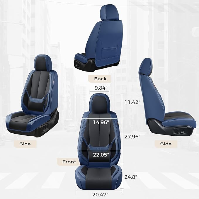 Coverado Car Seat Covers, Seat Covers for Cars, Waterproof Leather Auto Seat Protectors, Leather Car Seat Cushion, Car Interiors Accessories Universal Fit for Most Cars - Image 5