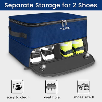 YOREPEK Golf Gifts for Men, 2 Layer Golf Trunk Organizer for 2 Pair Shoes | Waterproof Car Trunk Locker with Separate Ventilated Compartment for Balls, Tees, Clothes, Gloves, Birthday Gifts for Golfers - Image 3