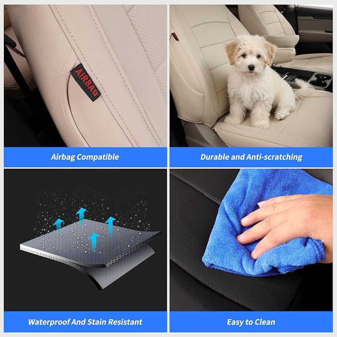 Full Set Car Seat Covers for Honda Odyssey 2018-2026,8-Seater,Faux Leather | for EX,EX-L,Elite,Touring,Sport,2nd Row 40/20/40 Split Seat,Luxury Waterproof Seat Protector,Fit Like A Glove(Wine Red) - Image 6