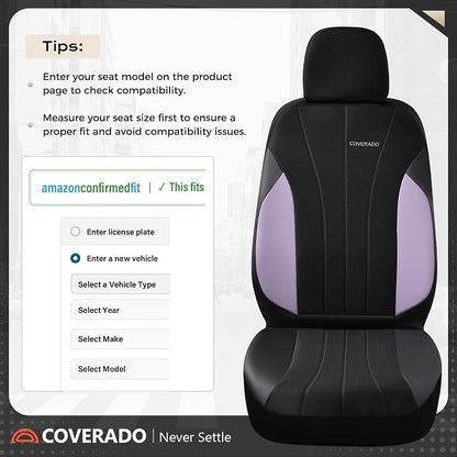 Coverado Car Seat Covers 2-Pack, Seat Covers, Waterproof Leather Car Protectors Front Seats, Luxury Universal Fit Seat Covers for SUV, Truck, Sedan and Most Vehicles - Image 4