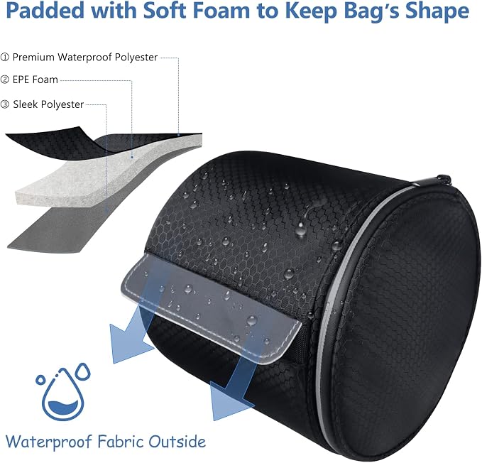 kakaforsa Hanging Toilet Paper Holder, Cat Proof, Water-Resistant, Black. | Portable roll paper case for camping, Bathroom, RV Car Travel, with zippered cover and hanging strap - Image 5