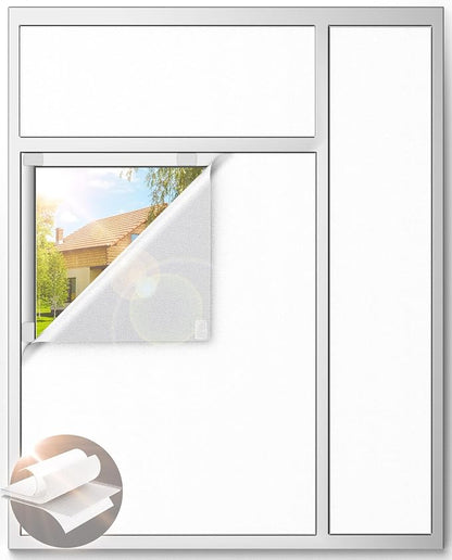 Blackout Curtains for Bedroom, 70" x 58" Portable Blackout Blinds No Drill | 100% Blackout Window Cover with Hook&Loop Strip, Temporary Blackout Shades, Blackout Window Film for Nursery Travel RV-White by Tlany