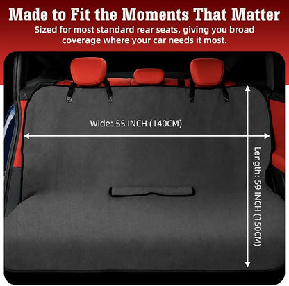 Car Seat Cover Towel, Waterproof Sweat Absorbent Back Seat Protector for Sedans SUVs & Minivans, Non-Slip Machine Washable Rear Bench Cover for Post-Gym, Beach, Pets & Kids (Gray) - Image 4