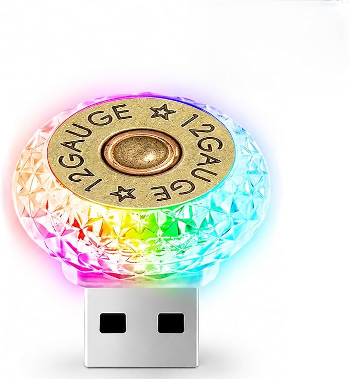 Bullet USB LED Car Interior Atmosphere Lamp, Portable Multi-Color Mini LED Night Light Auto Ambient Lighting, Universal Vehicle Interior Bedroom Decor Car Accessories Bullet Gifts for Women Men by Unknown