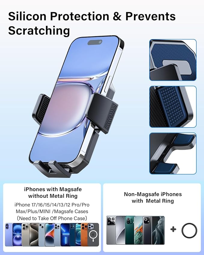 PZK Car Phone Holder for Toyota Prius 2023-2025 2026 Accessories 12.3-Inch | Auto Lock Car Phone Mount Fixed Clip 360° Rotation Hands-Free with Sunglasses Storage Box Universal Fit for 4-7'' Phones Case - Image 6