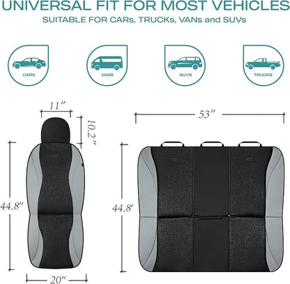 Skechers Car Seat Covers,Leather Seat Covers with GOGA Mat Technology,Waterproof Car Seat Covers Front Seats,Airbag Compatible,Comfort Universal Fit for Most Cars,Vans,Trucks,SUVs,Grey - Image 5