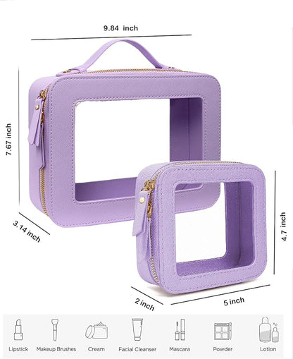 Clear Makeup Bag Small, TSA Approved Portable Toiletry Bag with Zipper Cosmetic Travel Bag Makeup Organizer Case Mini Makeup Pouch for Purse Car Organizer Bag for Women Men - Image 5