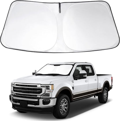 Windshield Sun Shade for 2017-2026 Ford F250 F350 F450 F550 | Full covered for windshield, Foldable & Durable, Block UV Rays, Reduce Heat, Easy to install, Keeps Car Cooler by LHFLIVE
