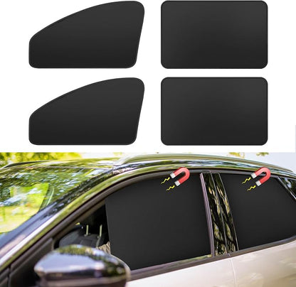 Magnetic Car Window Shades - 100% Block Light Car Curtains - 4Pcs | Universal Fit Side Window Sun Shades Car Window Covers Keep Cooler Feeling, Thicken(thickset, 4pcs) - Image 9