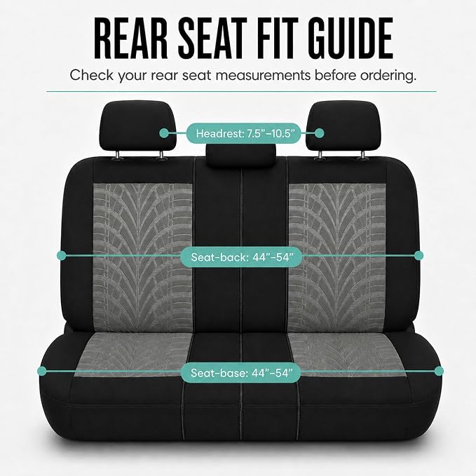 FH Group Rear Set Travel Master Car Seat Covers - Universal Fit, Split Bench Rear Seat, Washable, for SUV, Sedan, Gray - Image 7